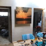 lebegő fa táblakép